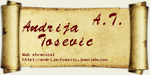 Andrija Tošević vizit kartica
